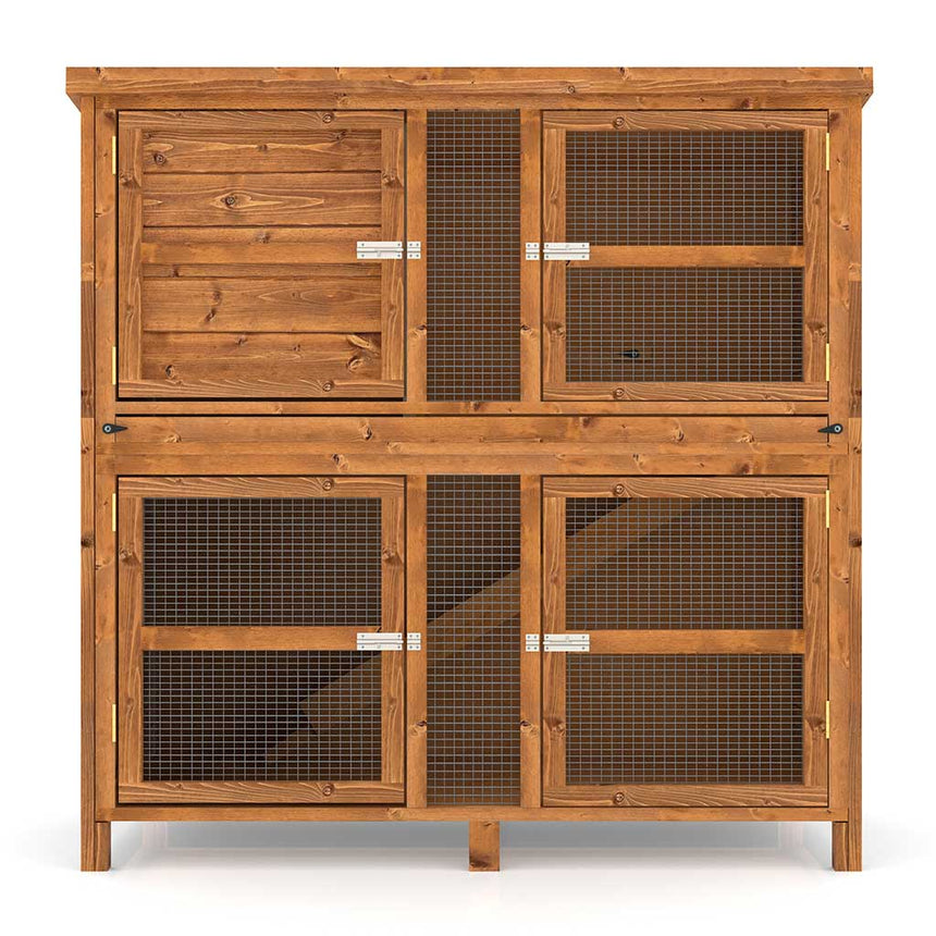 4ft Double Luxury Rabbit Hutch - Home & Roost