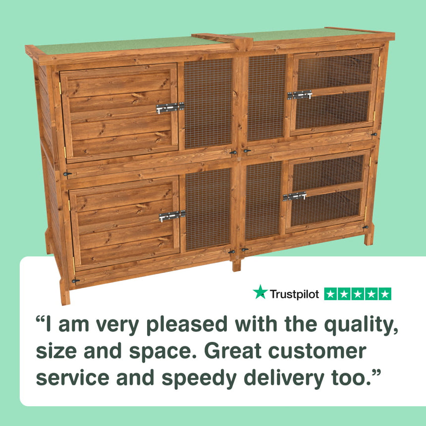 6ft Chartwell Two Tier Rabbit Hutch - Two Separate Living Areas To Keep Pets Apart