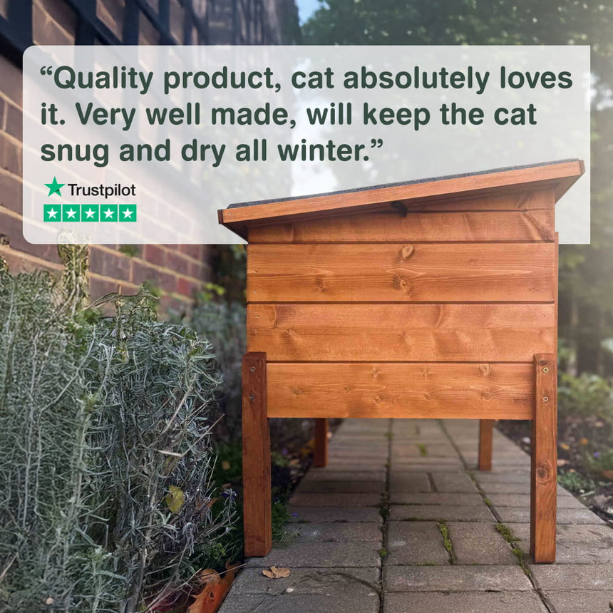 Mayfair Cat House Self Heating Outdoor Kennel with One Way Privacy Window