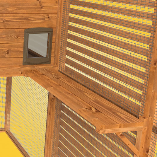walk in catio with cat flap door