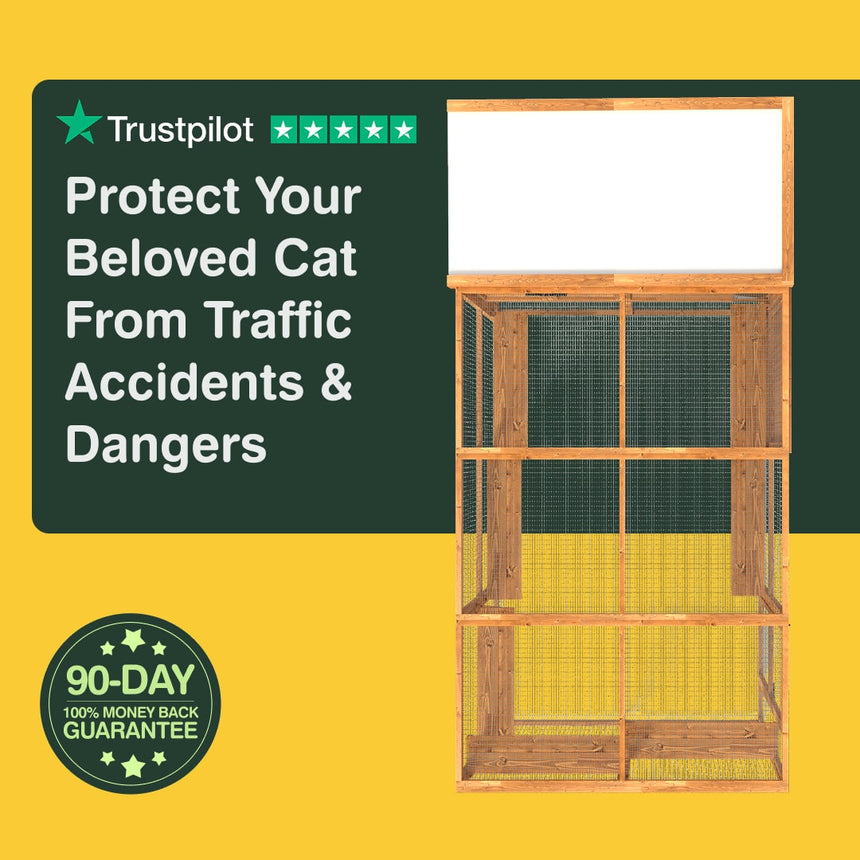 Wooden catio, protect your cat from the traffic.