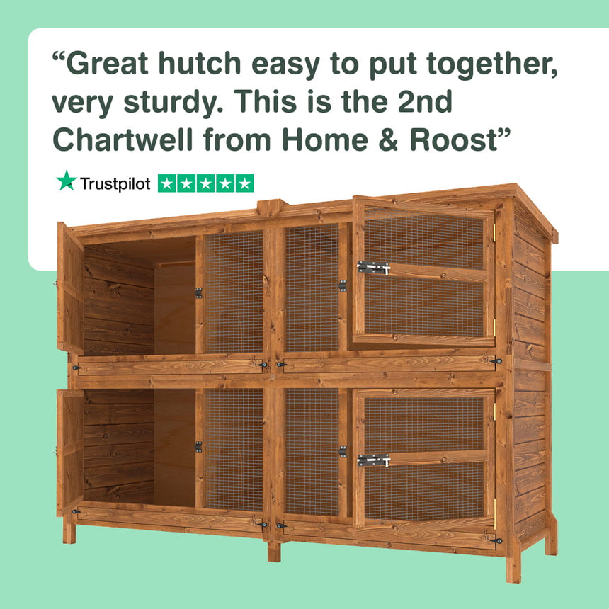 6ft Chartwell Two Tier Rabbit Hutch - Two Separate Living Areas To Keep Pets Apart