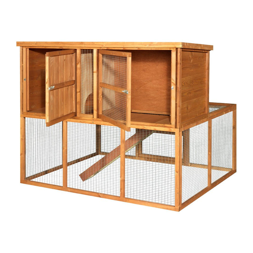 4ft Kendal Rabbit Hutch and Run Combo | The Best 4ft Hutch & Run For Compact Spaces | Deepest 4ft Hutches On The Market - Home & Roost
