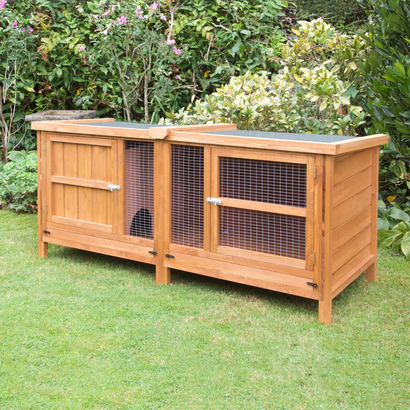 6ft single chartwell rabbit hutch felt roof