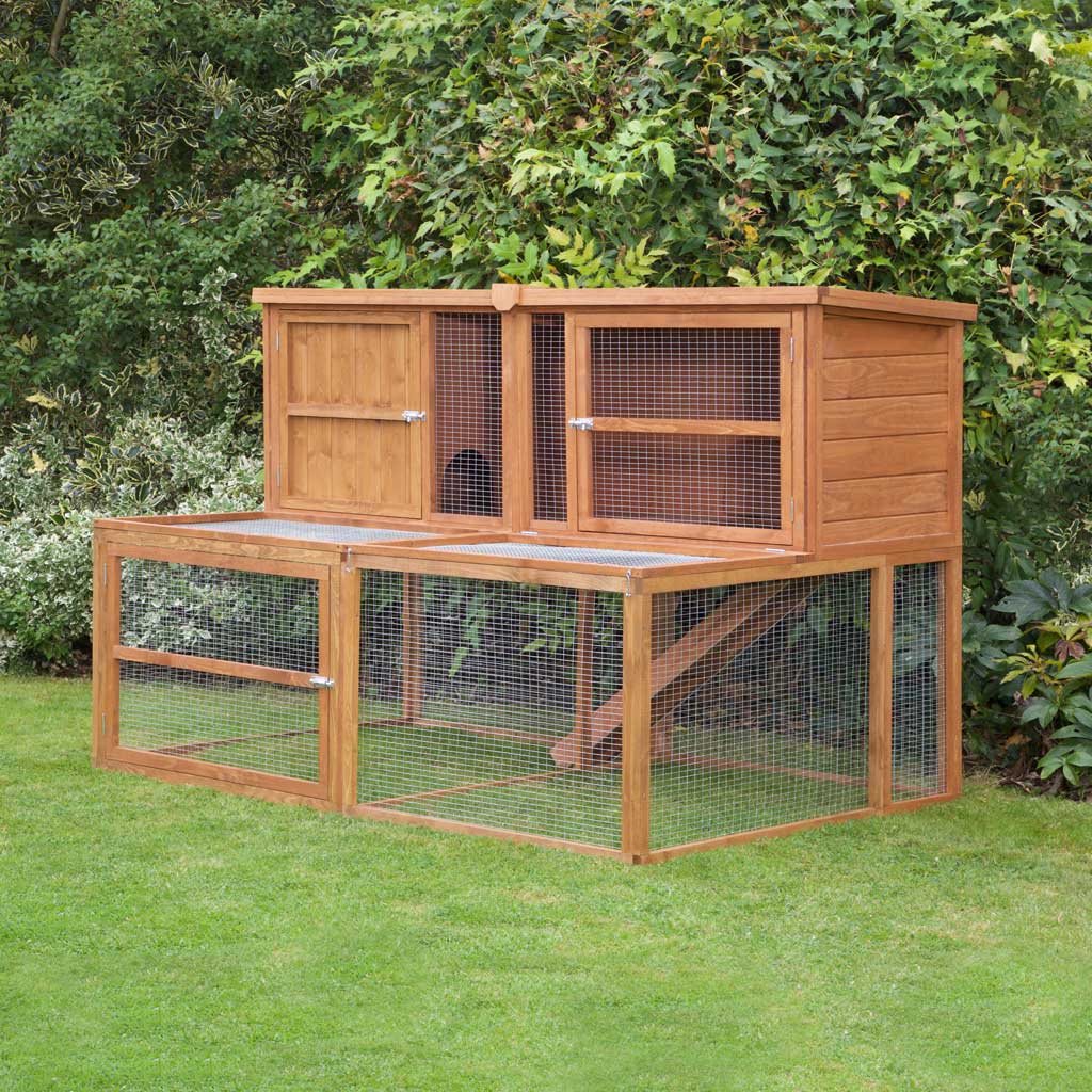 Rabbit hutch with run best sale