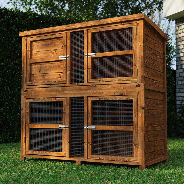 4ft Double Luxury Rabbit Hutch - Home & Roost