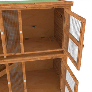 4ft Double Luxury Rabbit Hutch - Home & Roost