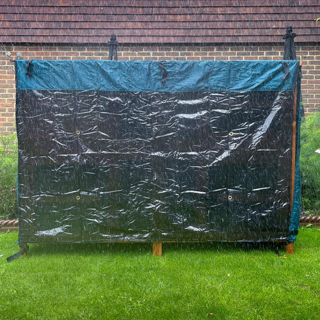 4ft rabbit hutch rain cover double chartwell front panel rolled down
