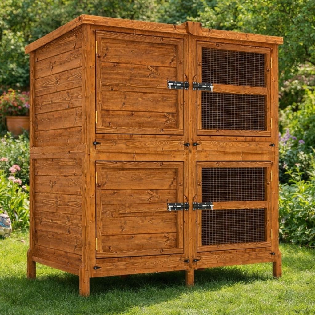 Chartwell 4ft Two Tier Rabbit Hutch For Keeping Pets Separate