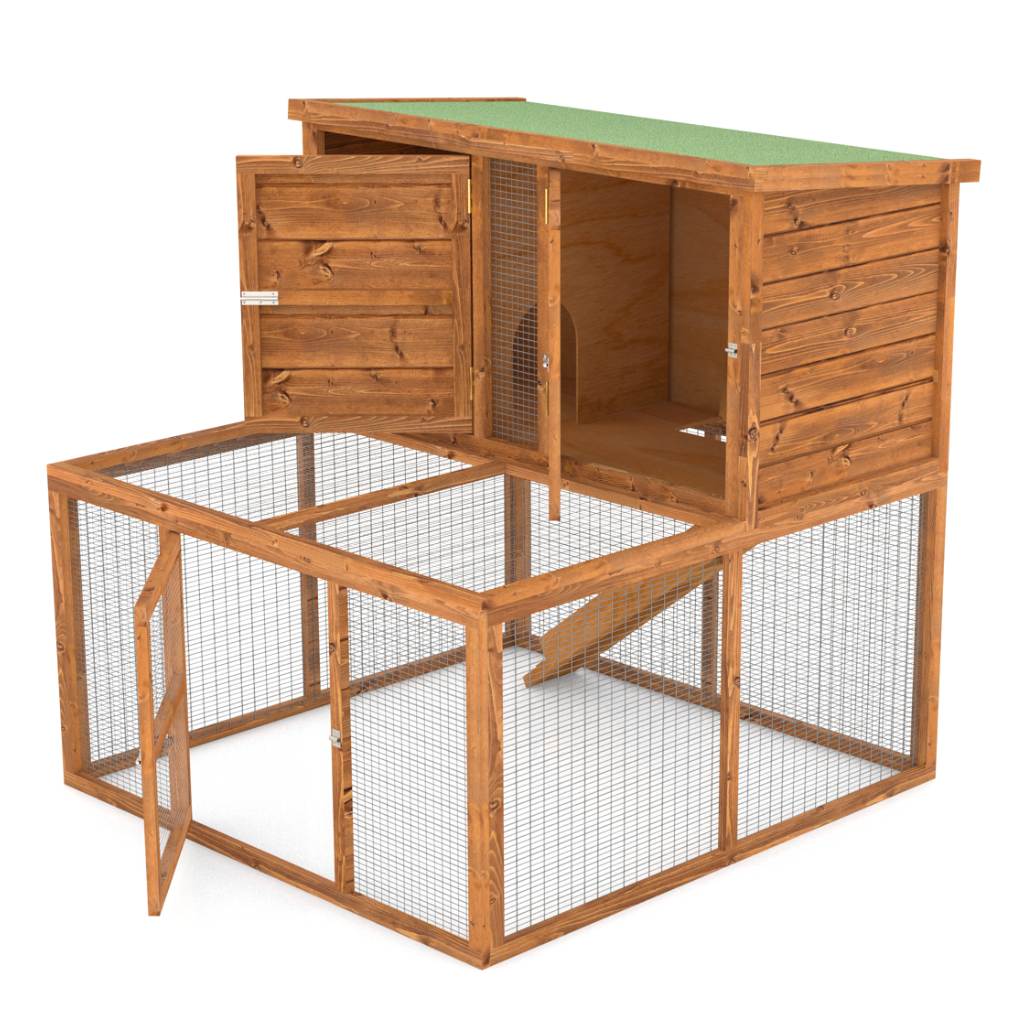 4ft Rabbit Hutch & Run | Free Cover + Floor Lining Worth £64.99 – Home ...