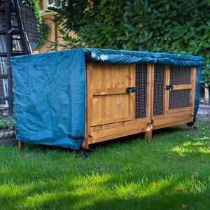 guinea pig hutch rain cover for a 5ft chartwell with front panel up