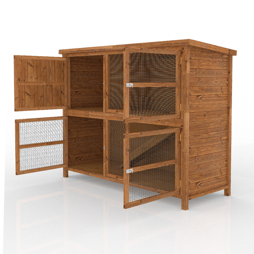 5ft double guinea pig hutch, Sandhurst, with a cosy sleeping area for comfort and protection