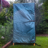 5ft double rabbit hutch rain cover day dry cover side view