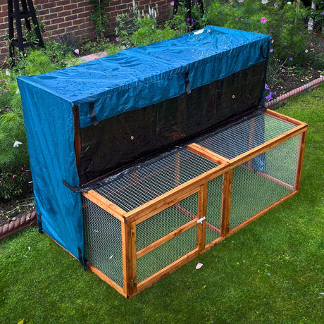4ft rabbit hutch cover kendal hutch and run over head shot of darkened front panel