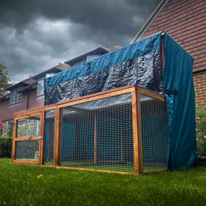 5ft rabbit hutch cover kendal hutch and run in a moody garden