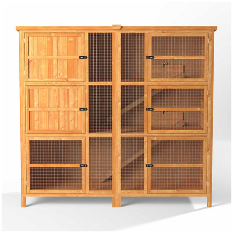 5ft triple guinea pig hutch made with FSC wood