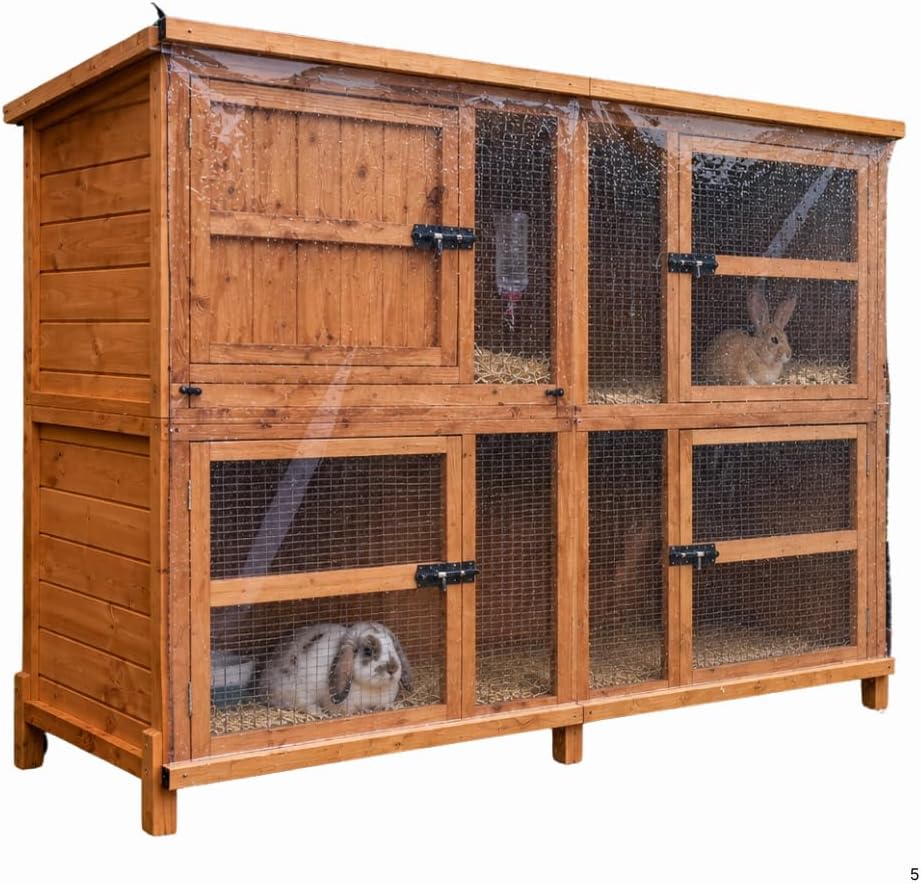 6ft Chartwell Double Rabbit Hutch Weathershield