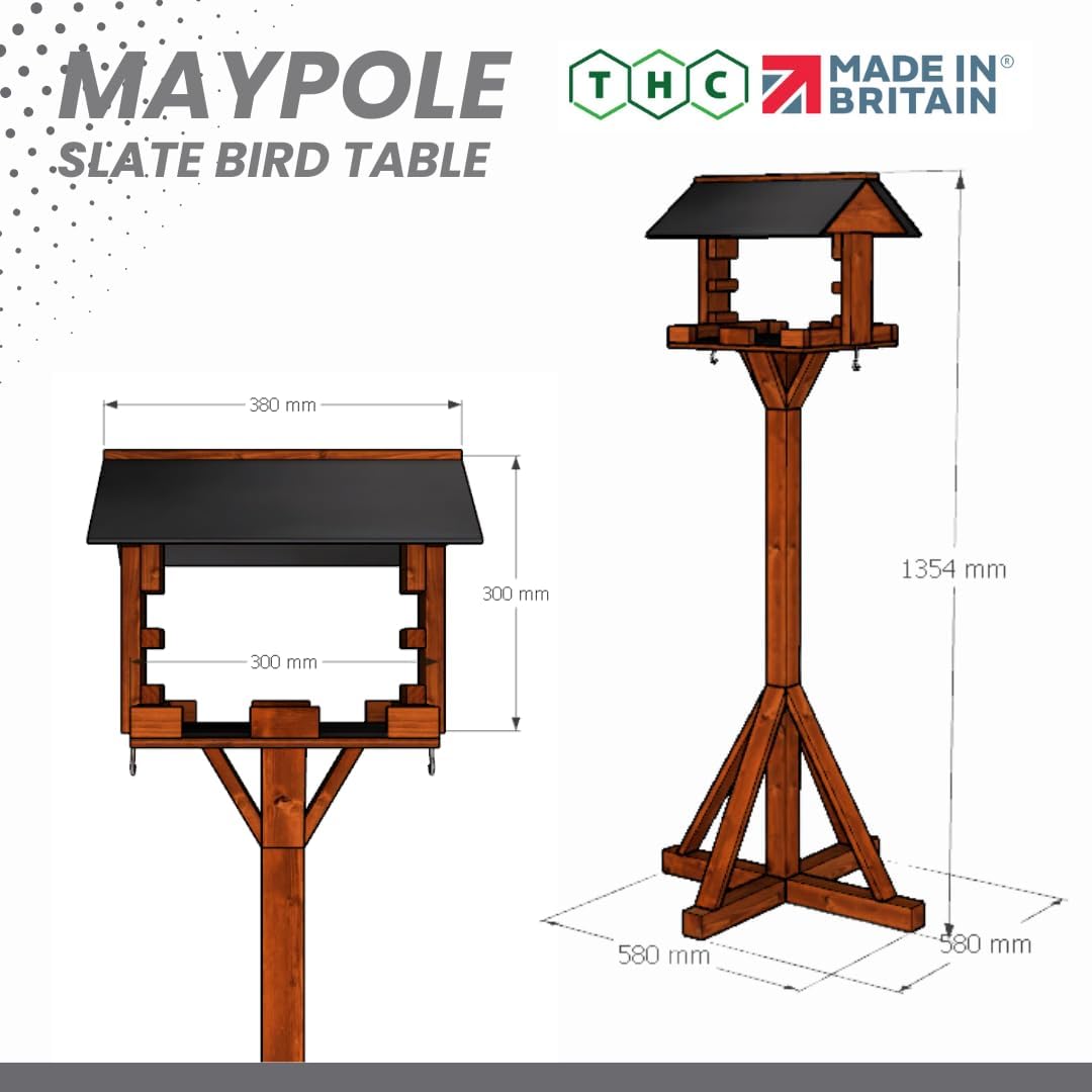 Maypole Slate-Effect Bird Table