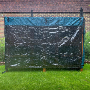 6ft guinea pig hutch rain cover double 2 tier front panel rolled down