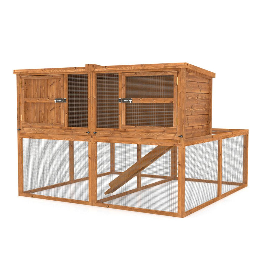 6ft Kendal Guinea Pig Hutch & Run Combo - Hutch Can Face Forward & Backwards