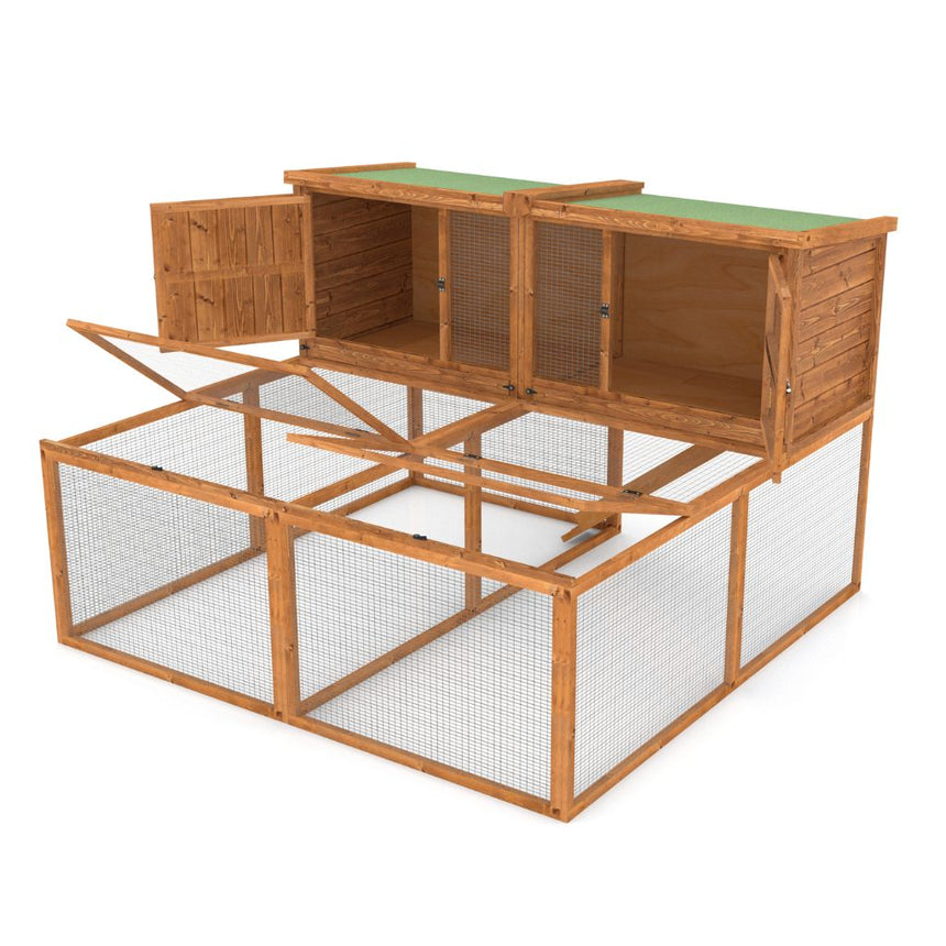 6ft Kendal Guinea Pig Hutch & Run Combo - Hutch Can Face Forward & Backwards