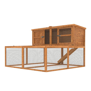 6ft Kendal Guinea Pig Hutch & Run Combo - Hutch Can Face Forward & Backwards