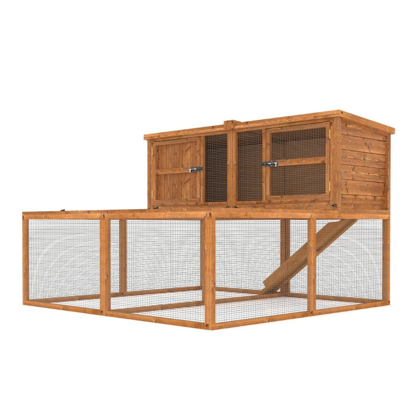 6ft Kendal Guinea Pig Hutch & Run Combo - Hutch Can Face Forward & Backwards