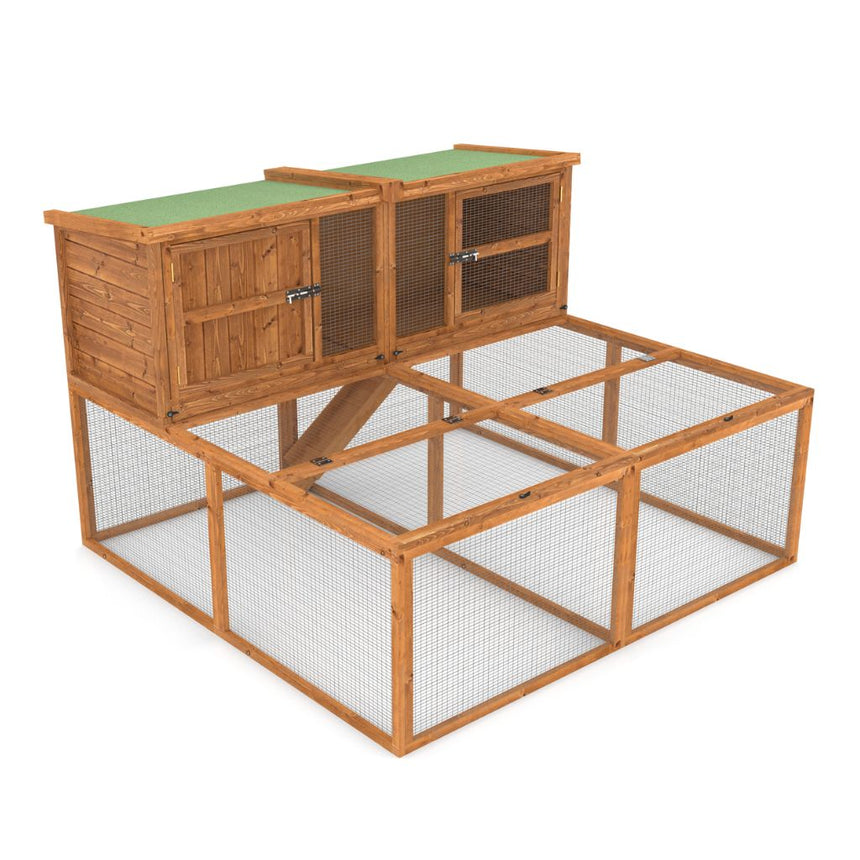 6ft Kendal Guinea Pig Hutch & Run Combo - Hutch Can Face Forward & Backwards