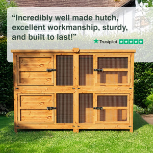 6ft Chartwell Two Tier Rabbit Hutch - Two Separate Living Areas To Keep Pets Apart