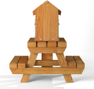 The Great British Anti-Bacterial Squirrel Picnic Table With Lunch Box Feeder - Home & Roost