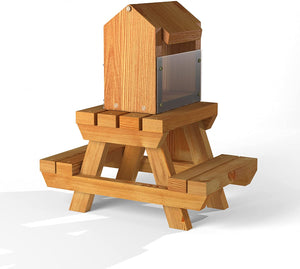 The Great British Anti-Bacterial Squirrel Picnic Table With Lunch Box Feeder - Home & Roost