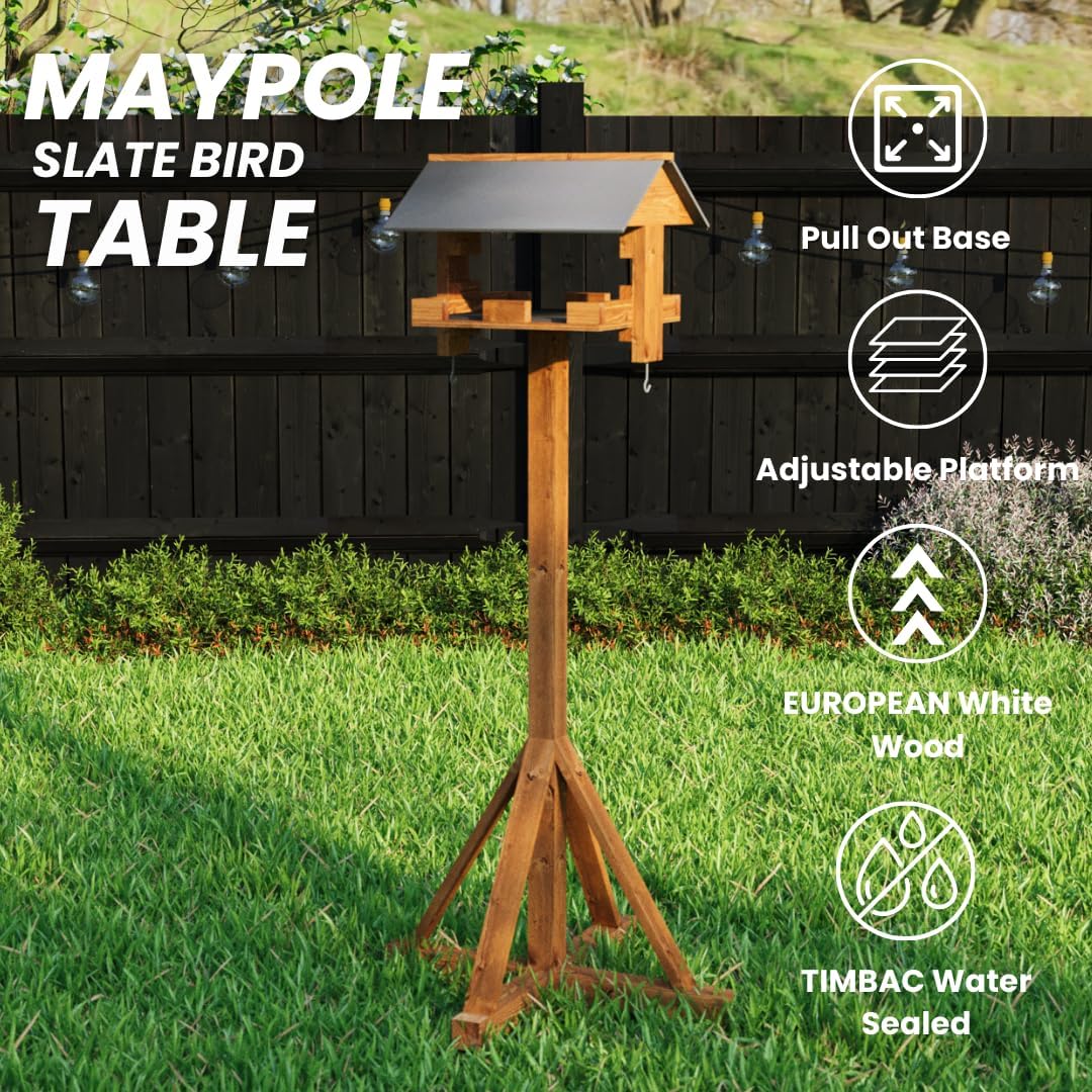 Maypole Slate-Effect Bird Table - Home & Roost