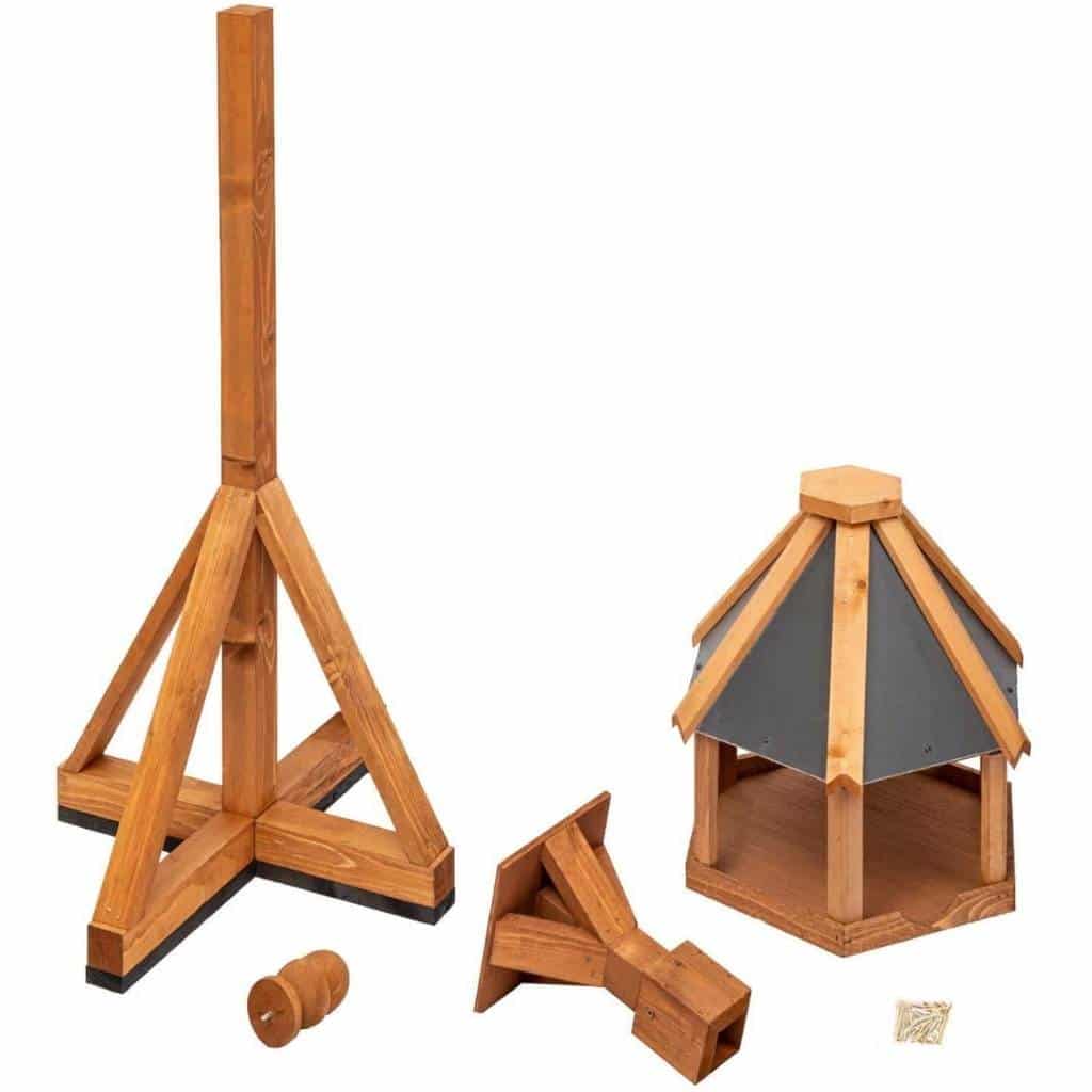 Ballycastle XL Bird Table | Beautiful Handmade Slate-Effect Roof And Stabilising Feet | Classic Design Suits Every Garden - Home & Roost