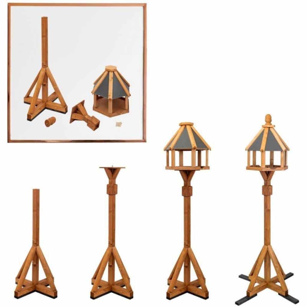 Ballycastle XL Bird Table | Beautiful Handmade Slate-Effect Roof And Stabilising Feet | Classic Design Suits Every Garden - Home & Roost