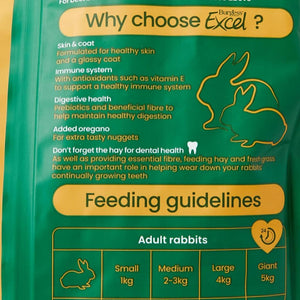 Burgess Excel Adult Rabbit Nuggets with Oregano 1.5KG | A Complementary Feed For Adult Rabbits
