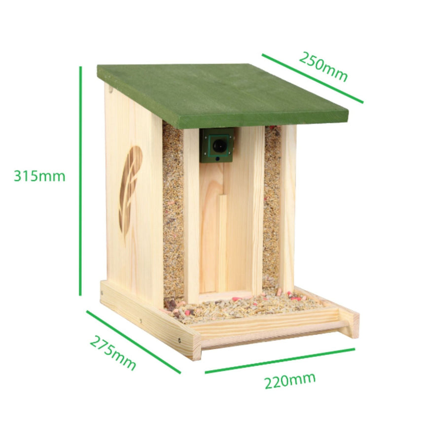 Camera Compatible Wooden Bird Feeder