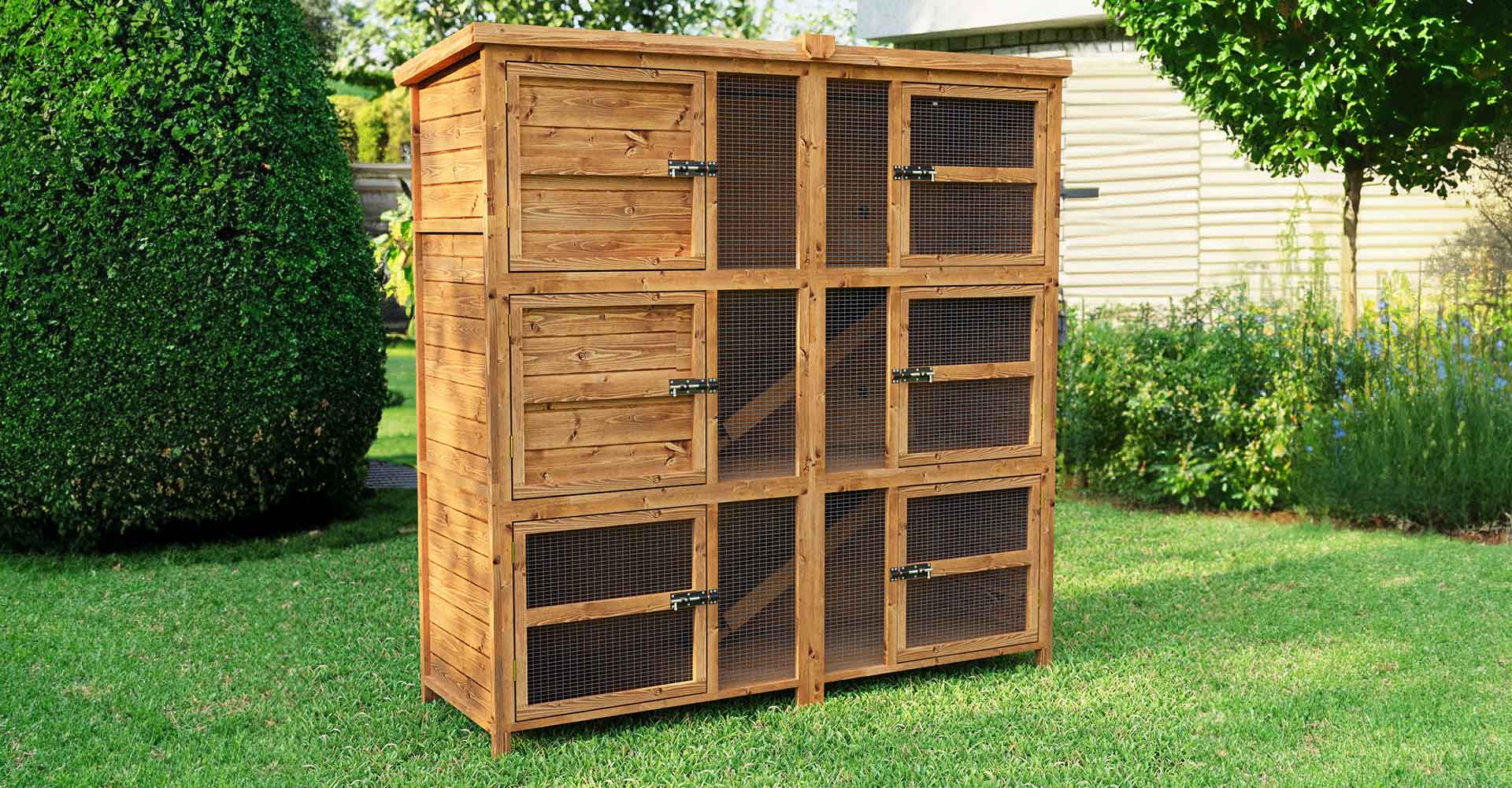 4ft Chartwell Triple Rabbit Hutch Home Roost