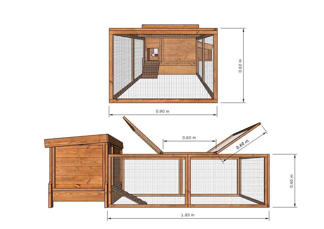 Mary Hen House 6ft Chicken Run