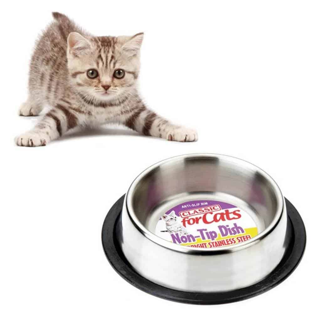 Fed 'N' Watered Stainless Steel Non-Tip Cat Dish 15cm