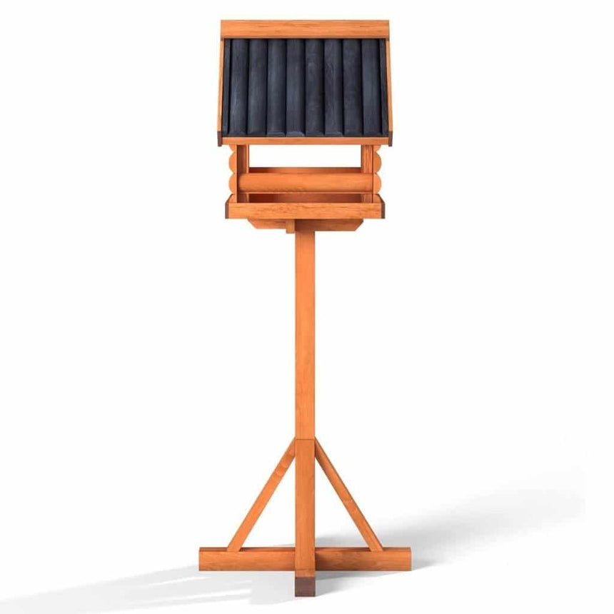 Fordwich Black Wild Garden Bird Table | Unique Log Lap Design | Delivered In Only 2 Parts - Home & Roost