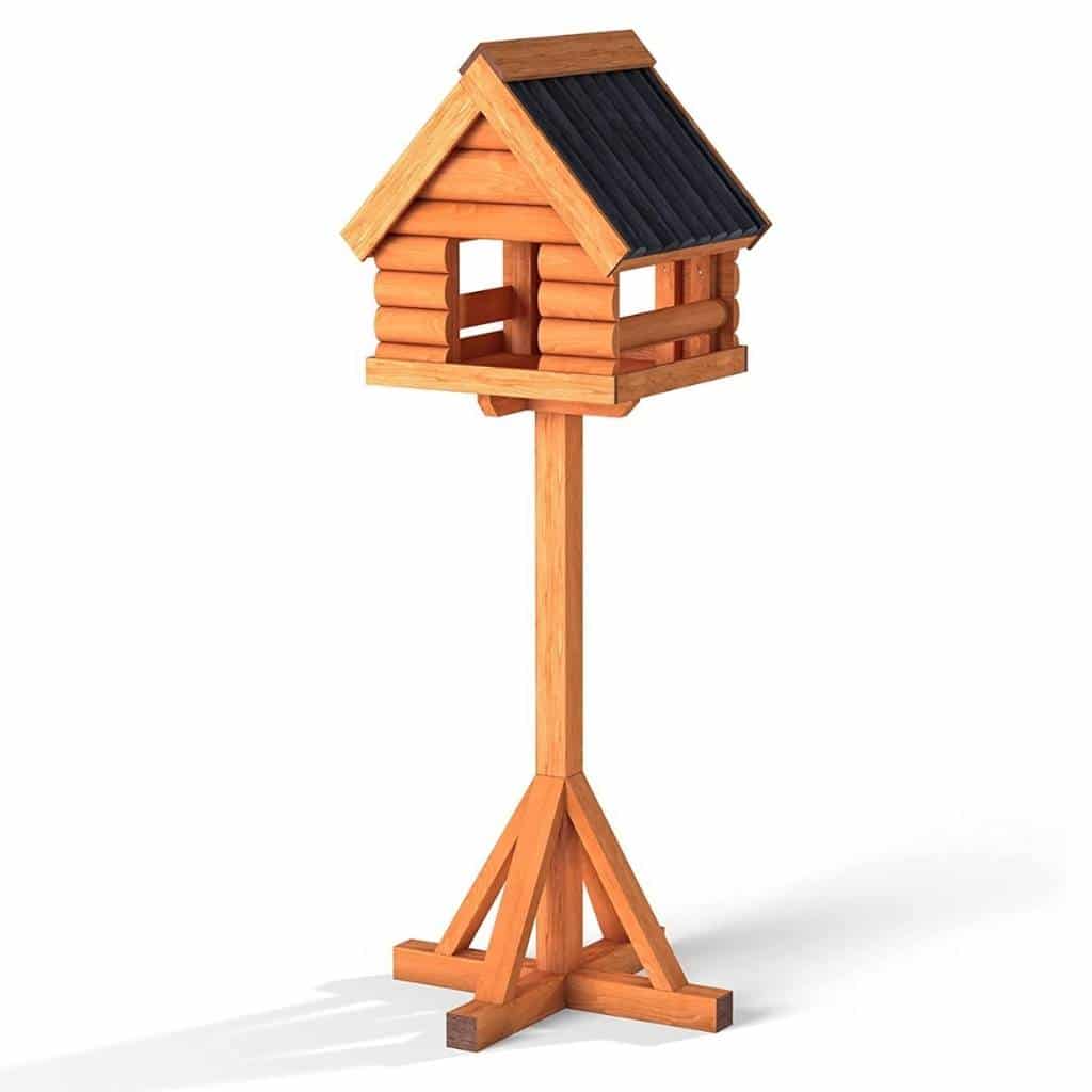 Fordwich Black Wild Garden Bird Table | Unique Log Lap Design | Delivered In Only 2 Parts