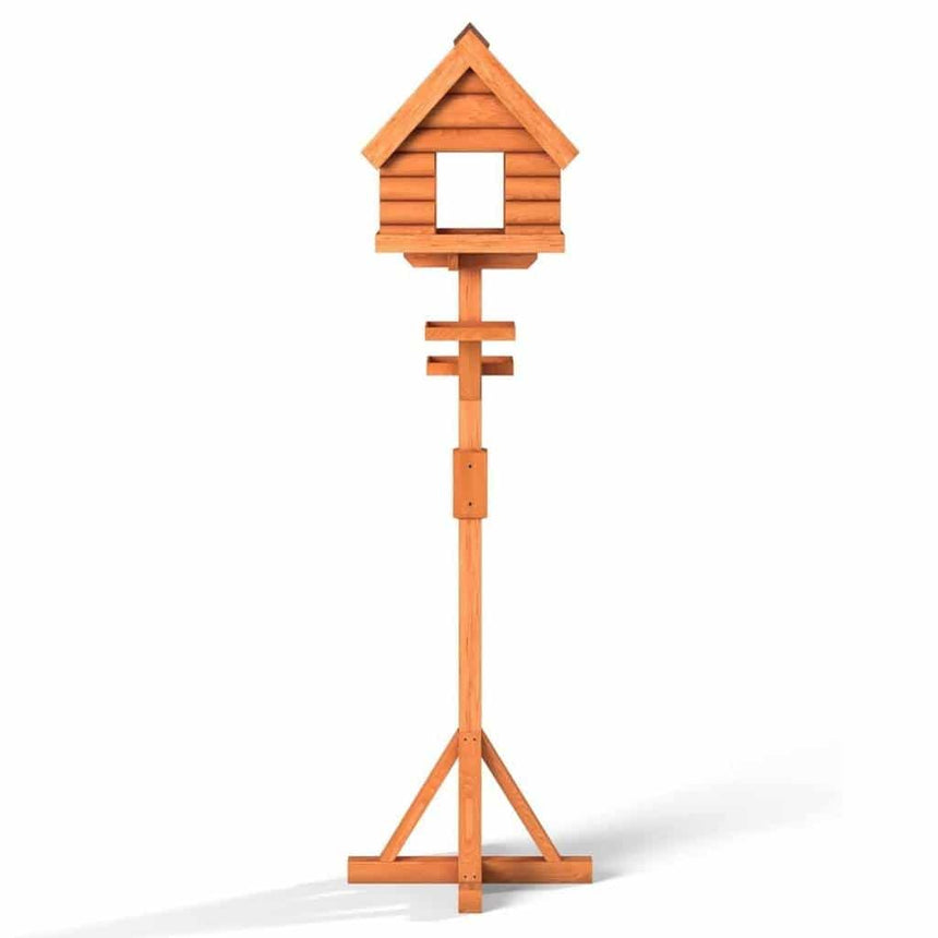 Fordwich Black XL Deluxe Bird Table | Unique Log Lap Design | Delivered In Only 3 Parts - Home & Roost