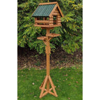 Fordwich Green XL Deluxe Bird Table | Unique Log Lap Design | Delivered In Only 3 Parts - Home & Roost