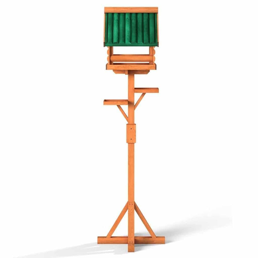 Fordwich Green XL Deluxe Bird Table | Unique Log Lap Design | Delivered In Only 3 Parts - Home & Roost