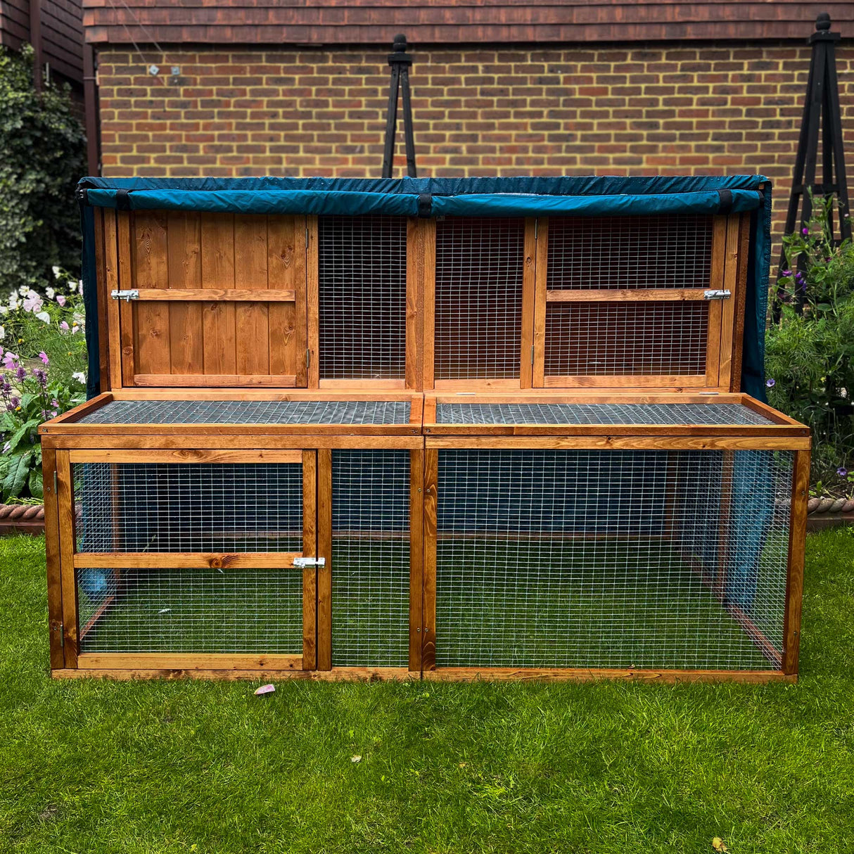 5ft guinea pig hutch cover kendal hutch and run front rolled up