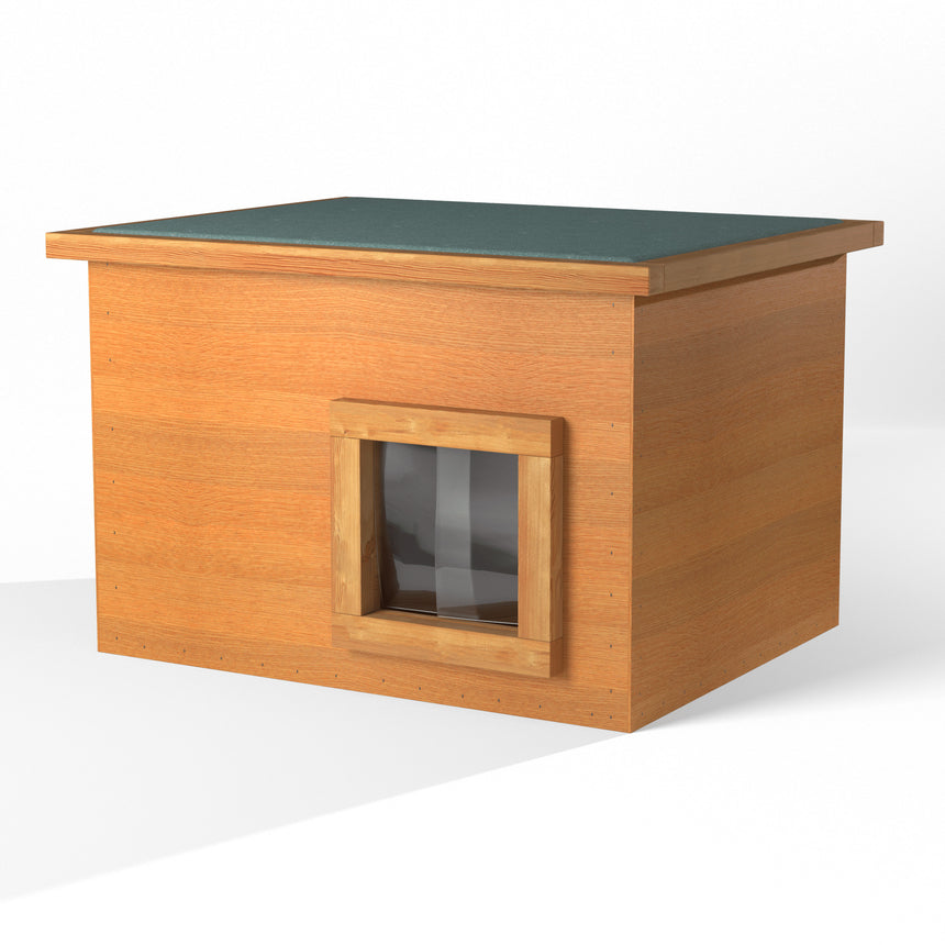 Cat Shelter With Thermal Barrier Flap | Plenty of Space | Arrives Fully Assembled - Home & Roost