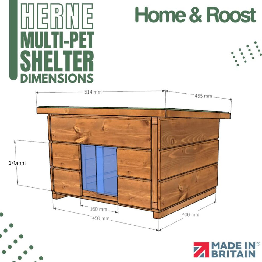 Herne Multi-Pet Animal Shelter With Twin Entrances