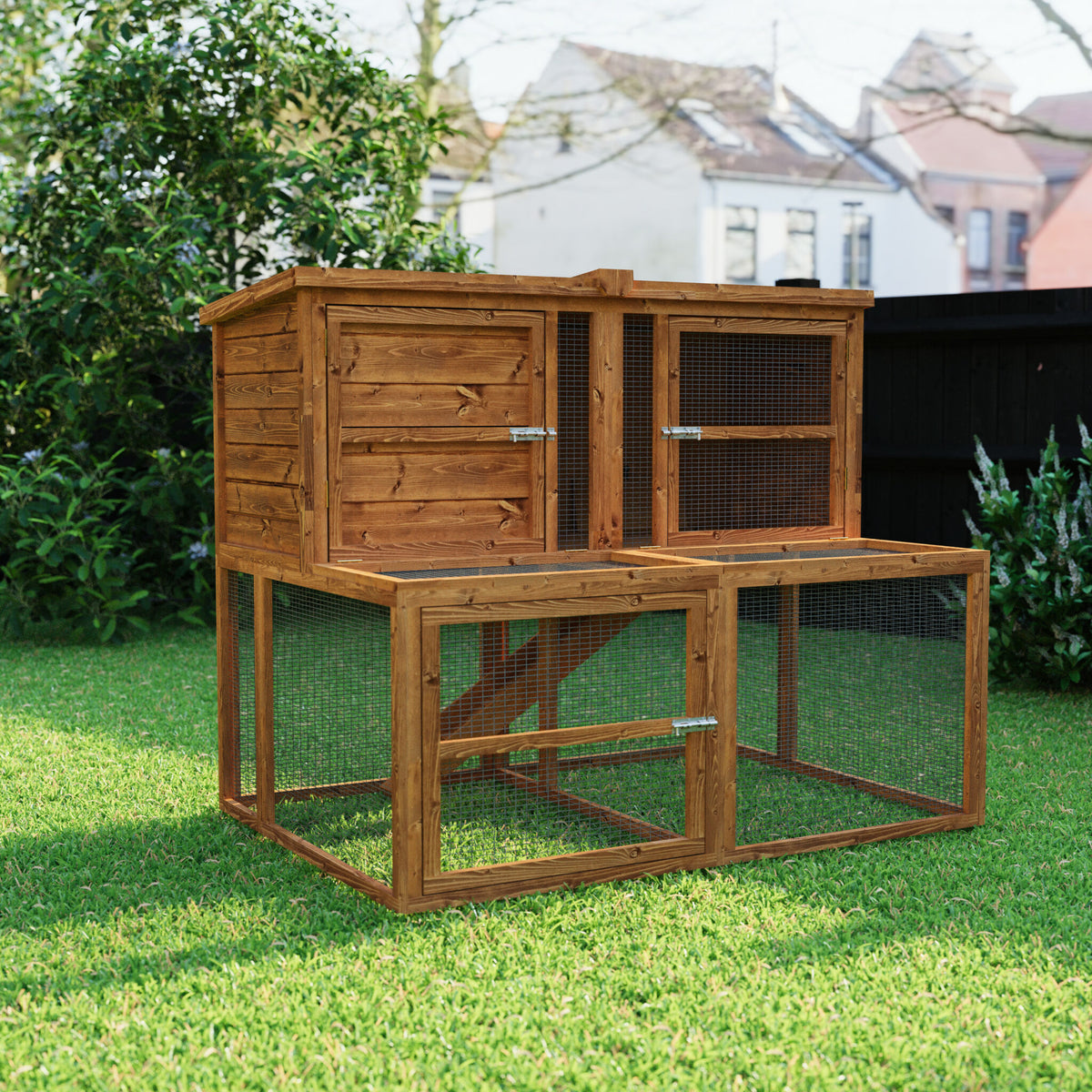 5ft Rabbit Hutch & Run | Free Cover + Floor Lining Save £74.99 – Home ...