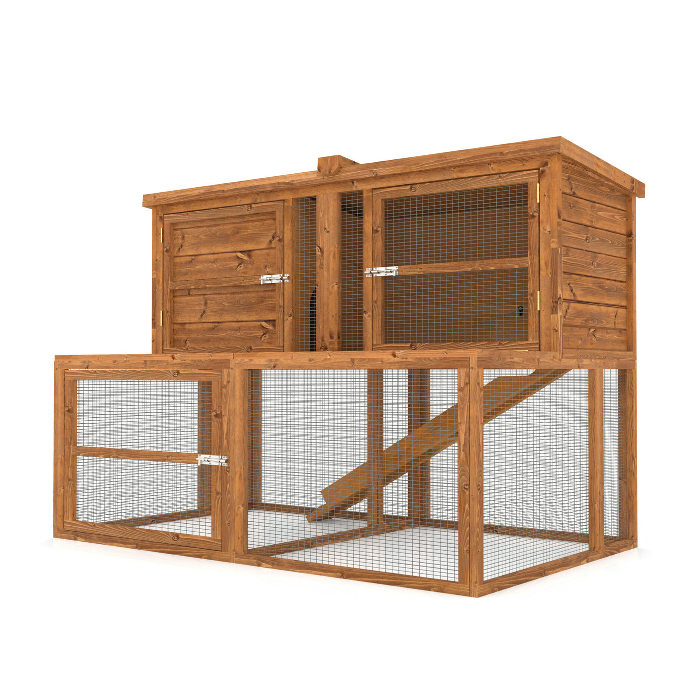 6ft Kendal Rabbit Hutch and Run Combo | Large Hutch Can Face Forward &amp; Backwards | Huge Size in a Smaller Footprint