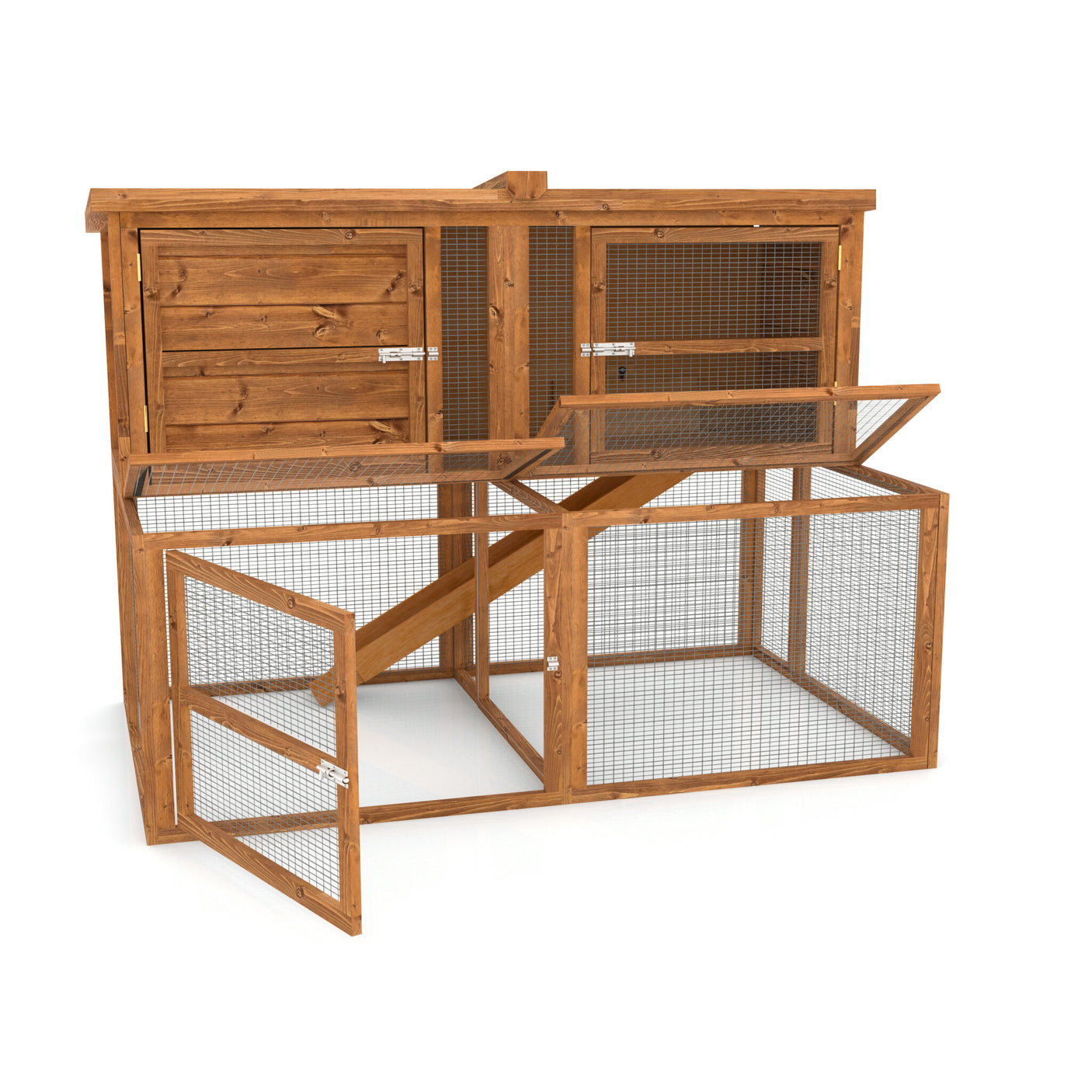 6ft Kendal Rabbit Hutch and Run Combo | Large Hutch Can Face Forward &amp; Backwards | Huge Size in a Smaller Footprint